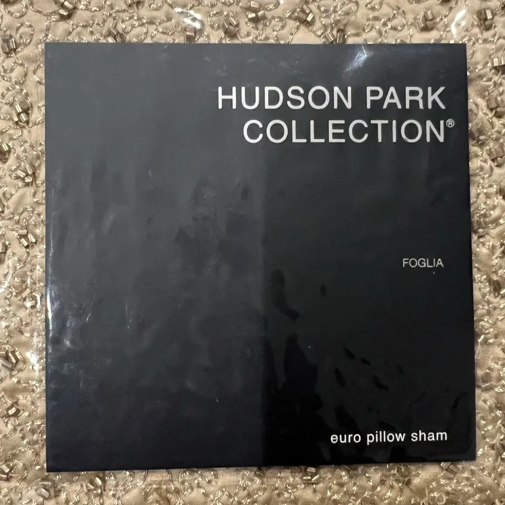 X2 Hudson Park Foglia Euro Sham, Gold, New w/Tag Retail $400 Total